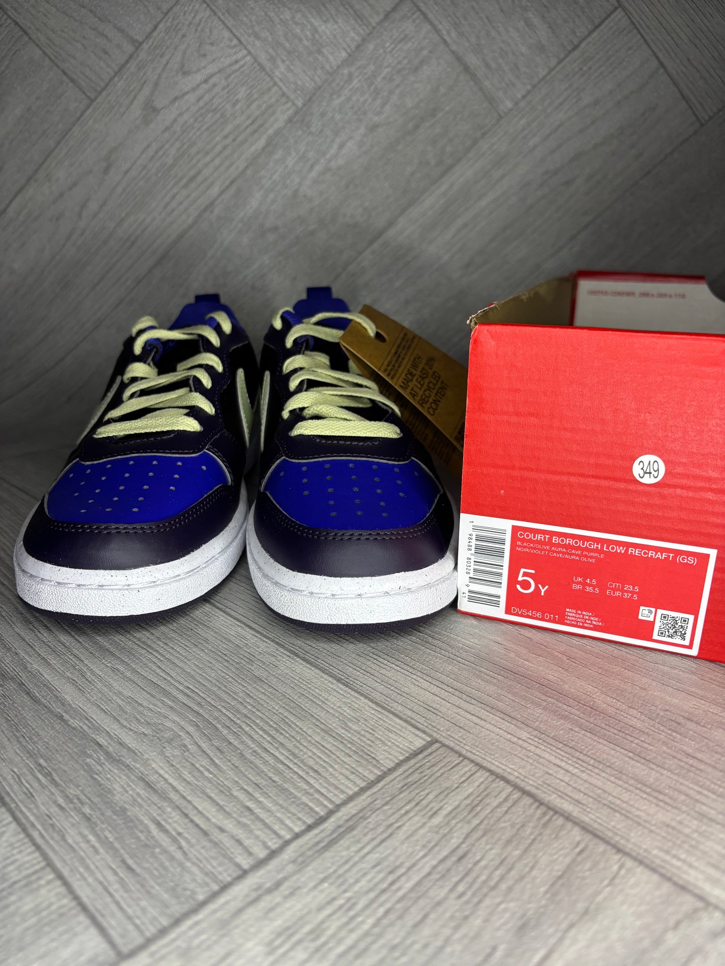 Nike Court Borough Low Recraft Shoes - Black/Olive Aura/Cave Purple