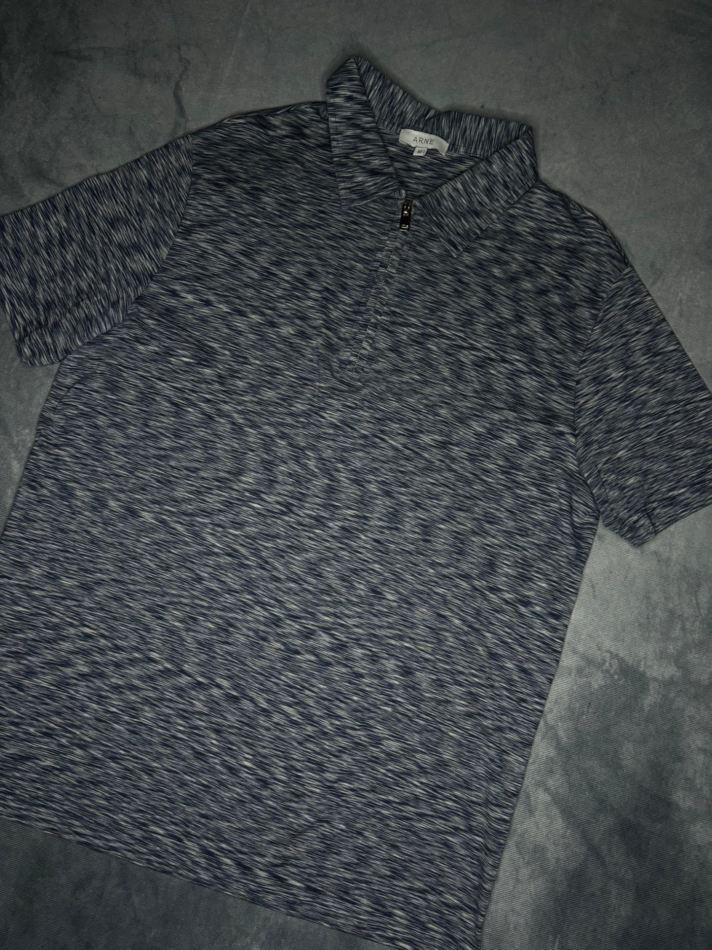 Arne Space-Dye Zip Polo (M)