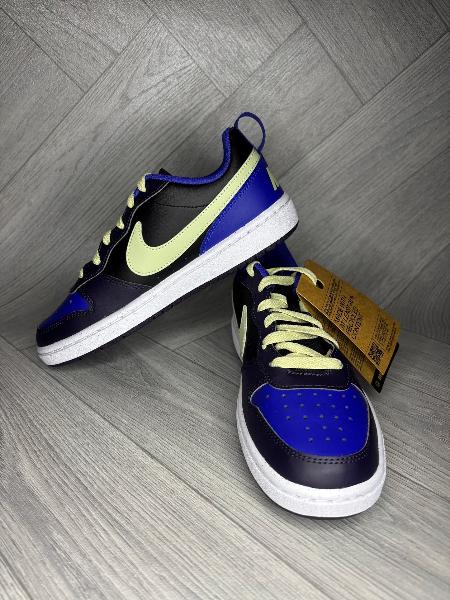 Nike Court Borough Low Recraft Shoes - Black/Olive Aura/Cave Purple